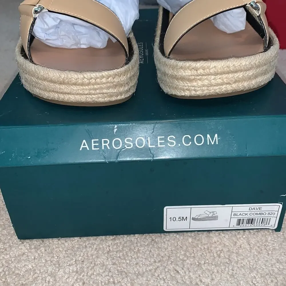 Aerosoles Dave Espadrille Platform Wedge Sandal Sz 10.5 M - NWT